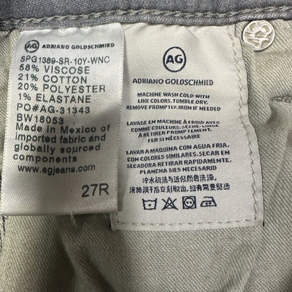 AG Adriano Goldschmied Jeans Womens 25 The Legging Ankle Super Skinny Gray Raw H - Picture 6 of 8